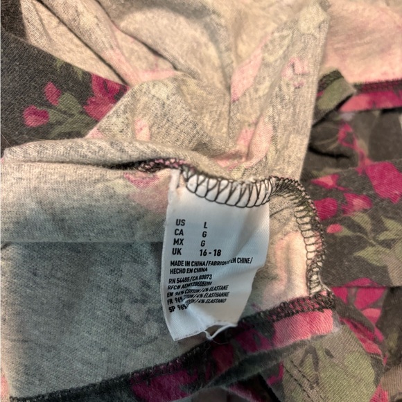 AEO Fit & Flare Grey Floral Print Dress, size large - Picture 7 of 11